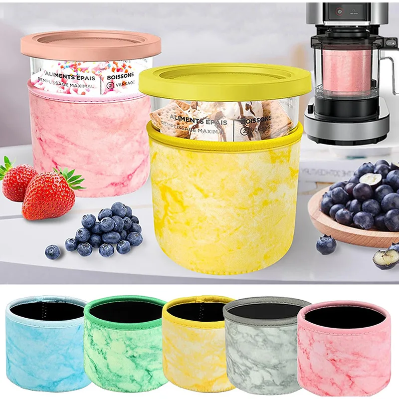 16oz/24oz Ice Cream Cup Sleeve Coffee Cup Sleeve Non Slip Hands Not Freeze Suitable For Ninja Series Ice Cream Maker Containers