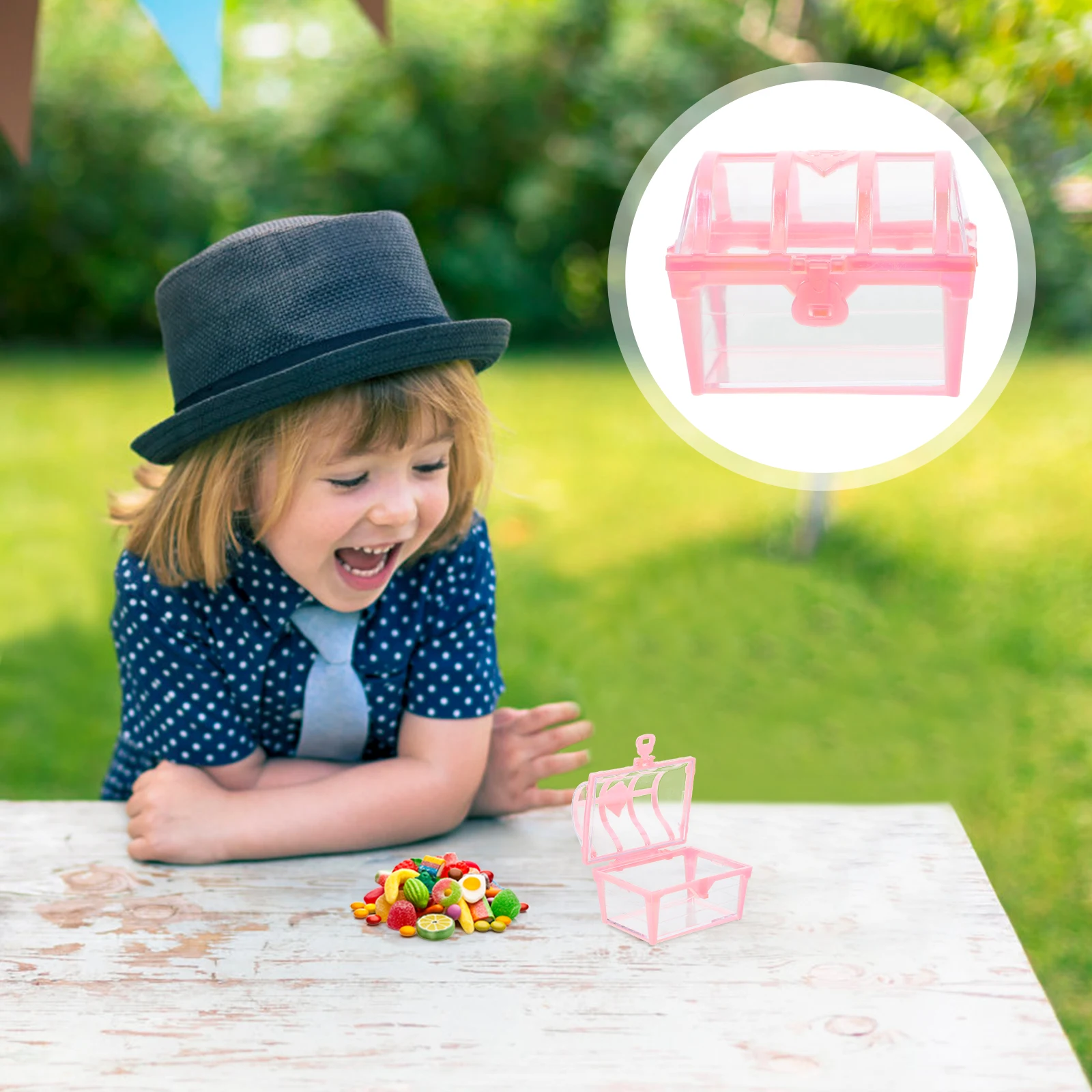 

12 Pcs Pearlescent Storage Box Party Favor Boxes Treasure Chest Candy Multifunction Plastic