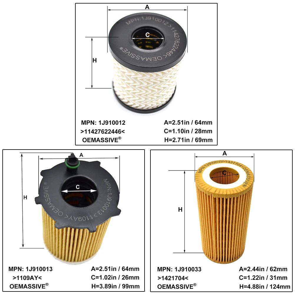 Oil Filter For Ford Focus 2 2005 2006 2007 2008 2009 2010 / Focus 3 2011 2012 2013 2014 2015 2016 2017 1109 X3 1109 AY 8692305