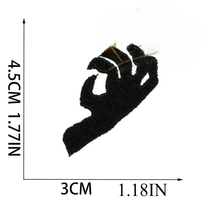 ملصق قماشي مطرز على شكل قطة شبح للهالوين، ملصق رقعة على شكل قلعة رعب، ملصق تطريز ساحرة، مضرب مصاص دماء #5