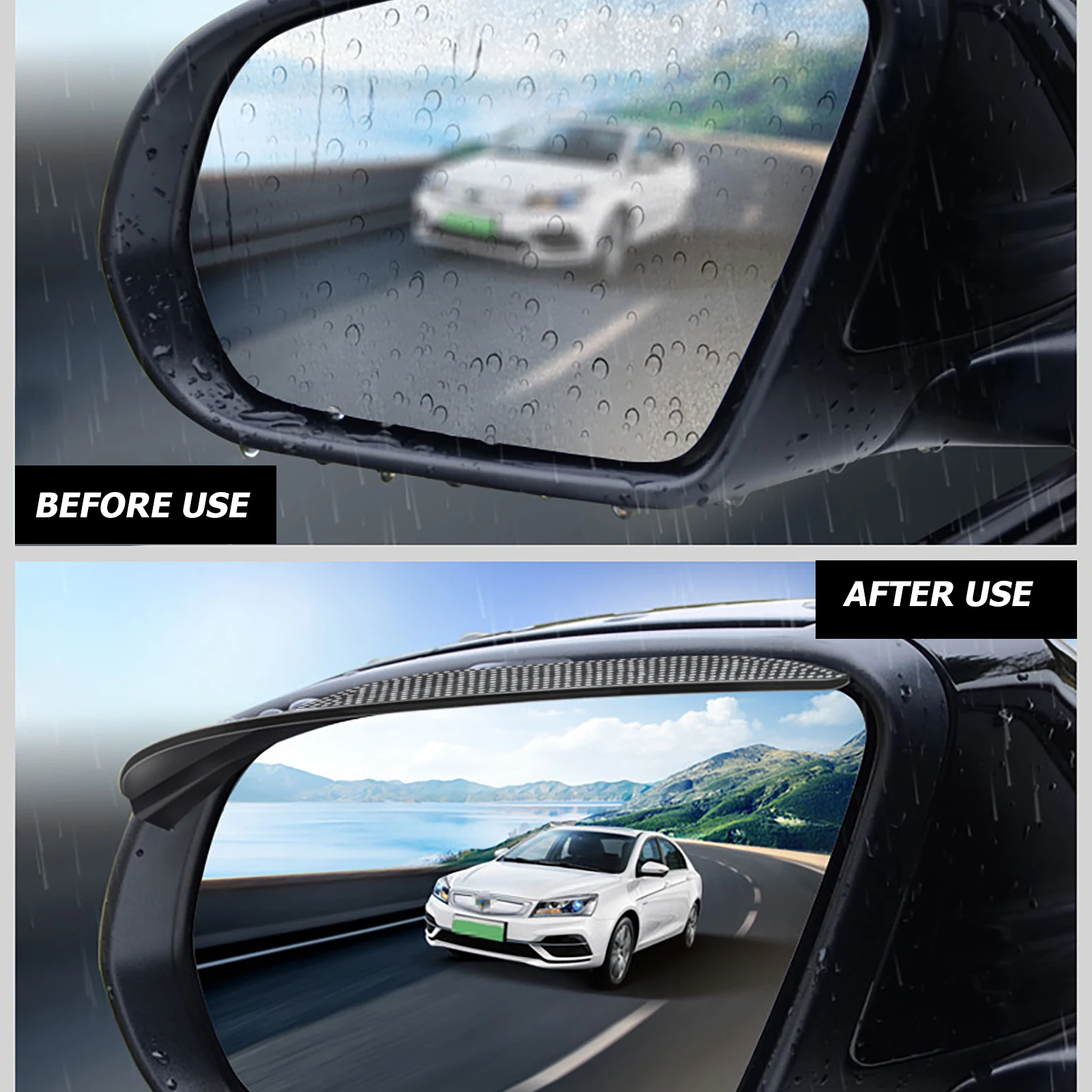 

1Pair Rearview Mirror Rain Guards PVC Side Mirror Visors Easy Install Rain Eyebrow Cover for Clearer View Rainy Snow Conditions