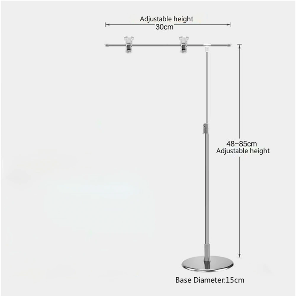 L Bracket Adjustable Height Stainless Steel Pole Pop Shelf Desk Table Top Advertising Poster Banner Hanging Clip Display Stand