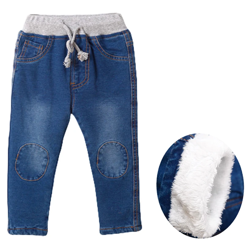 

2025 New Warm pants Kids Cartoon Pant Fashion Boy Girl Jeans Winter Thickening Kids Denim Pants Baby Jean Infant Clothing 1-6Y