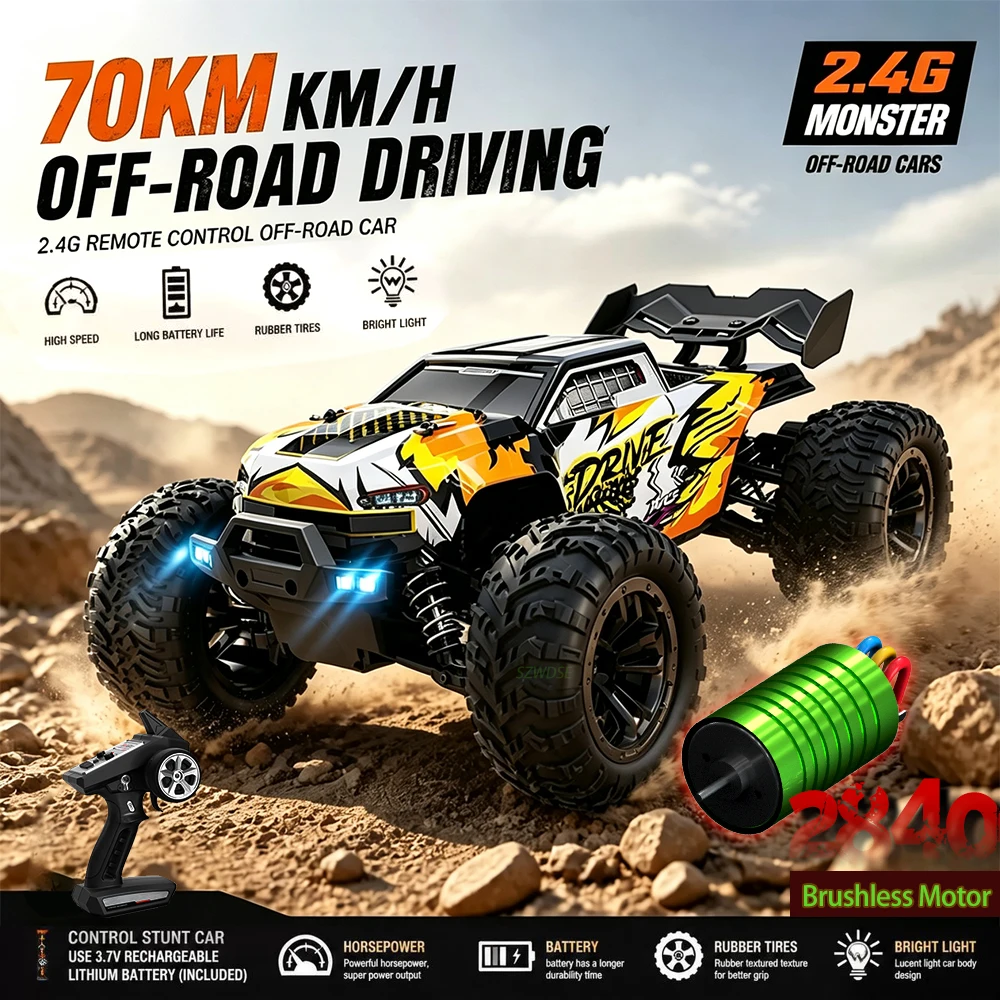Wltoys 16101Pro 16102Pro – samochód zdalnie sterowany 4x4, prędkość do 70 km/h, silnik bezszczotkowy, metalowa skrzynia biegów, regulator ESC, wodoodporność IPX4, przeznaczony do jazdy w terenie,