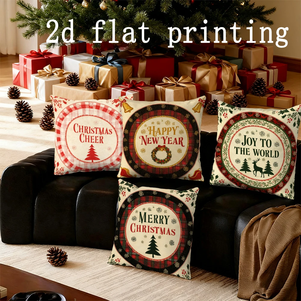 

Домашний декор, праздничные рождественские и новогодние наволочки, чехол для подушки с узором, подходит для дивана, спальни, автомобиля, наволочка
