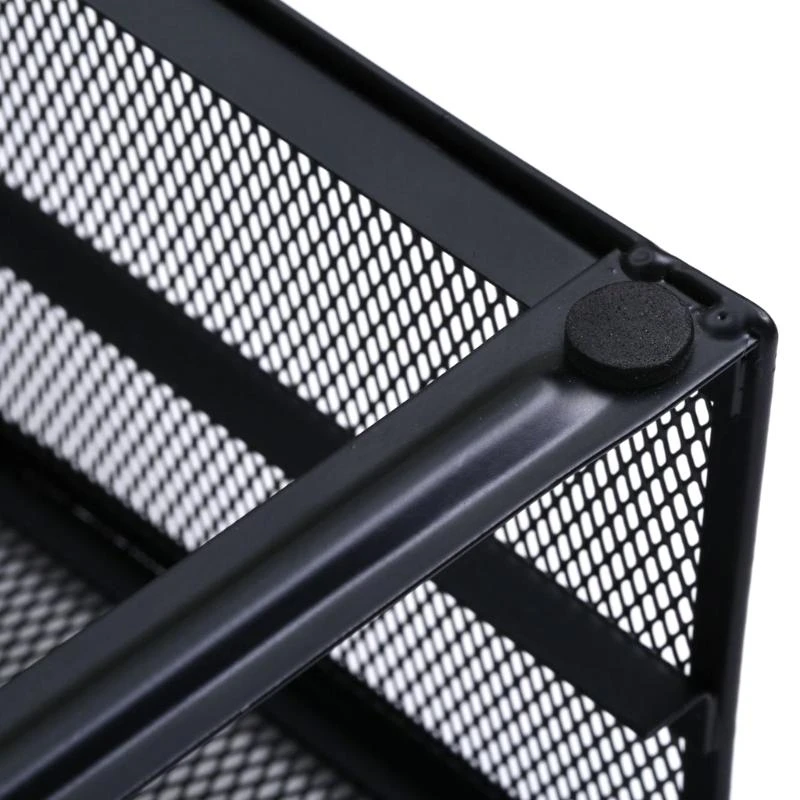 Y5LB Monitor Stand with 2 Storage Drawers Practical Metal Mesh Desk Organisers Support Laptop Notebook Monitor Printer