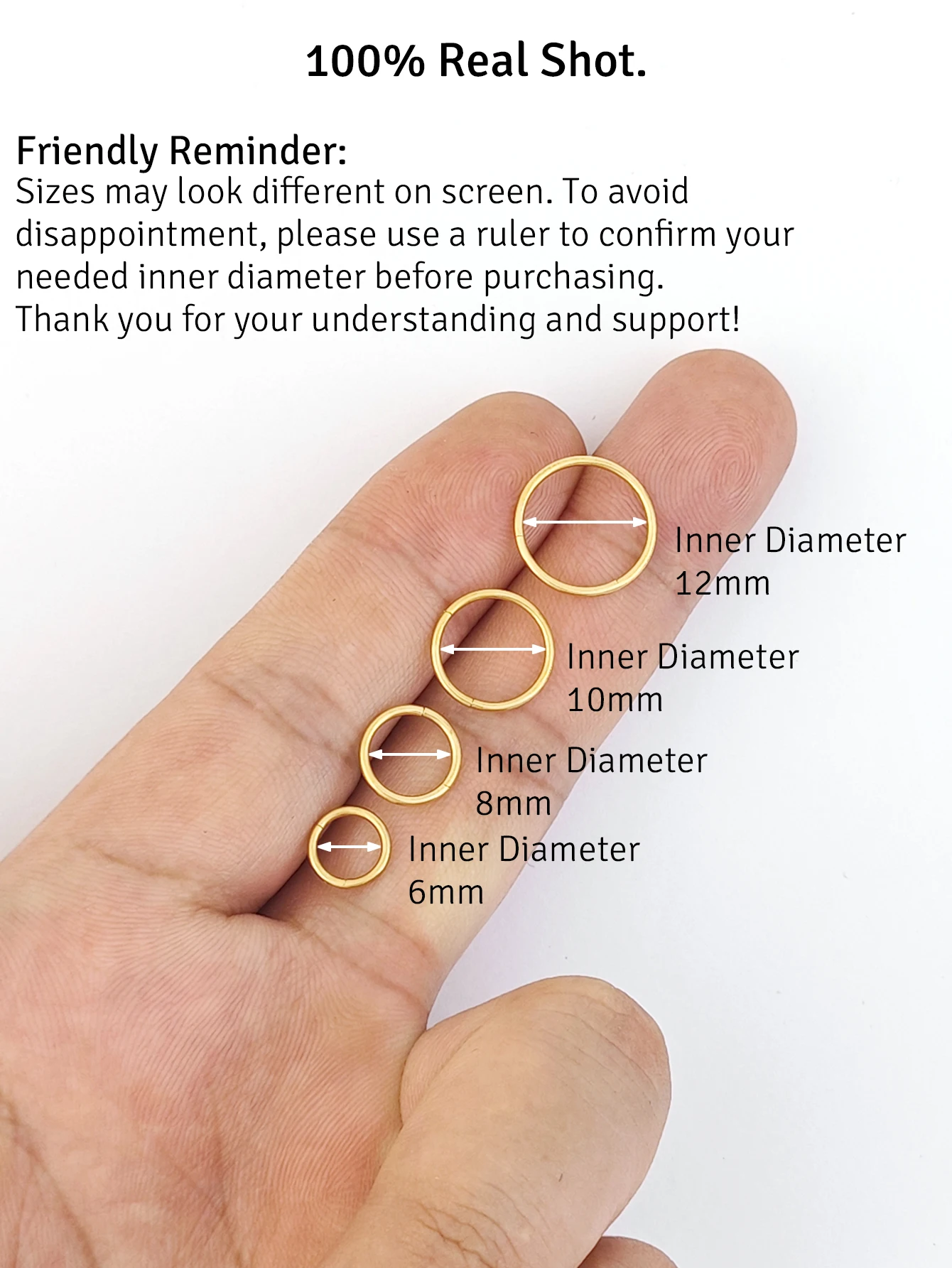 18G 316L Surgical Steel Nose - Conch Earring Hoop recension och pris