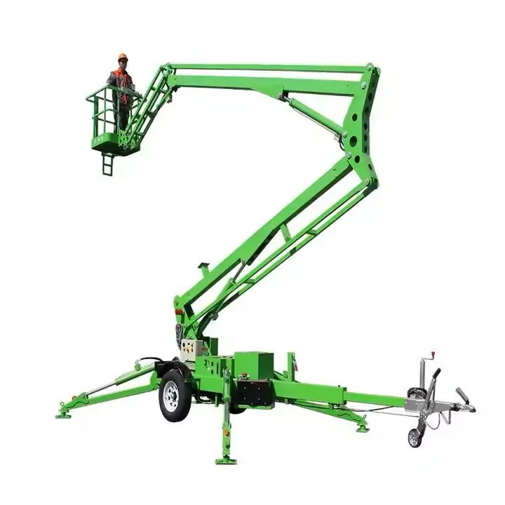 High quality 10m 14m intelligence system flexible boom lift crawler cherry picker