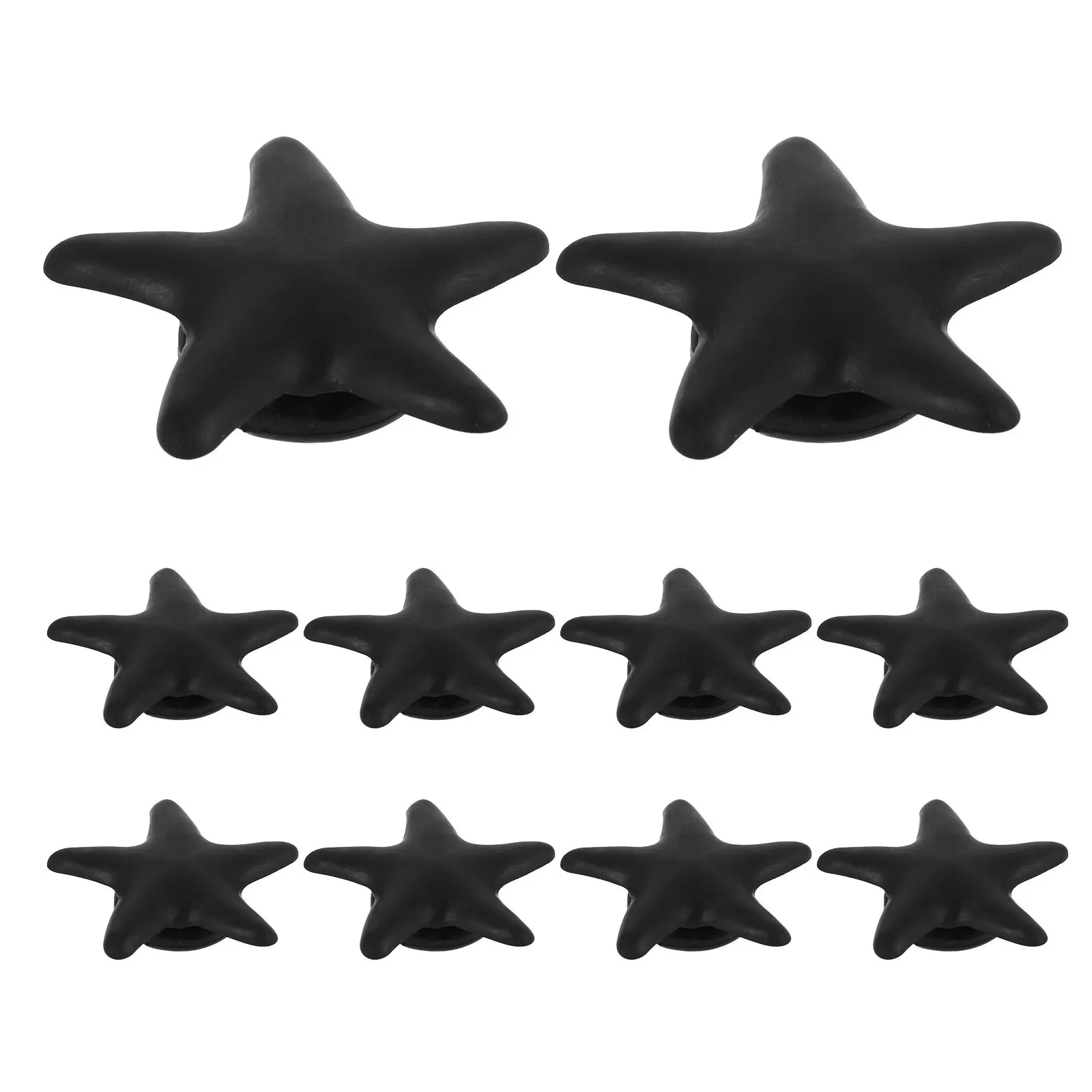 10Pcs Decorative Adhesive Cord Organizer Small Star Cable Holder for Charger Data Earphone Desktop Wires Management Clean Tidy