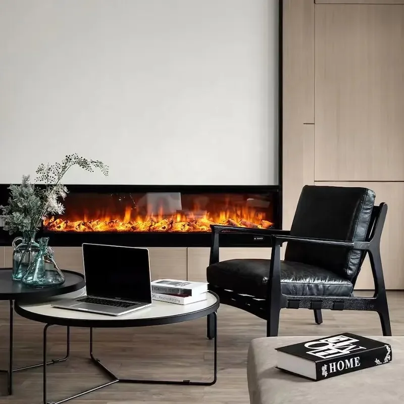 OEM/ODM Luxury Modern 1800mm Electric Fireplace Insert Custom Artificial LED Display Remote Control Heater for Household Use
