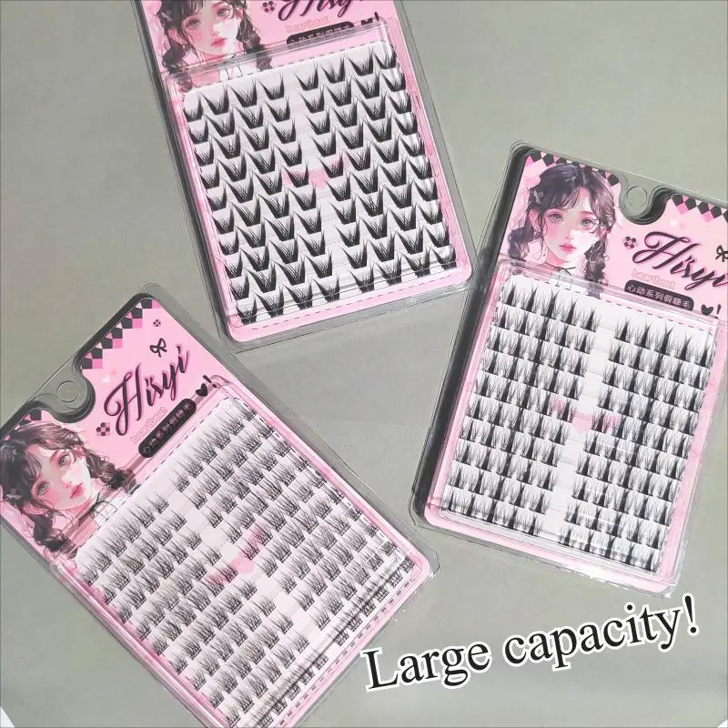 Hisyi 10 filas de pestañas postizas de aire pestañas loli segmentadas pestañas naturales de girasol pestañas rizadas naturales de un solo tuft