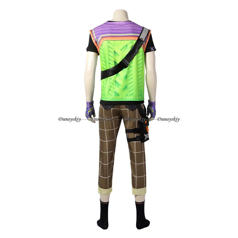 Gekko Cosplay Anime Costume VALORANT Role Play T-shirt Pants Belt Outfits Men Casual Outfits Halloween Carnival Party Suit