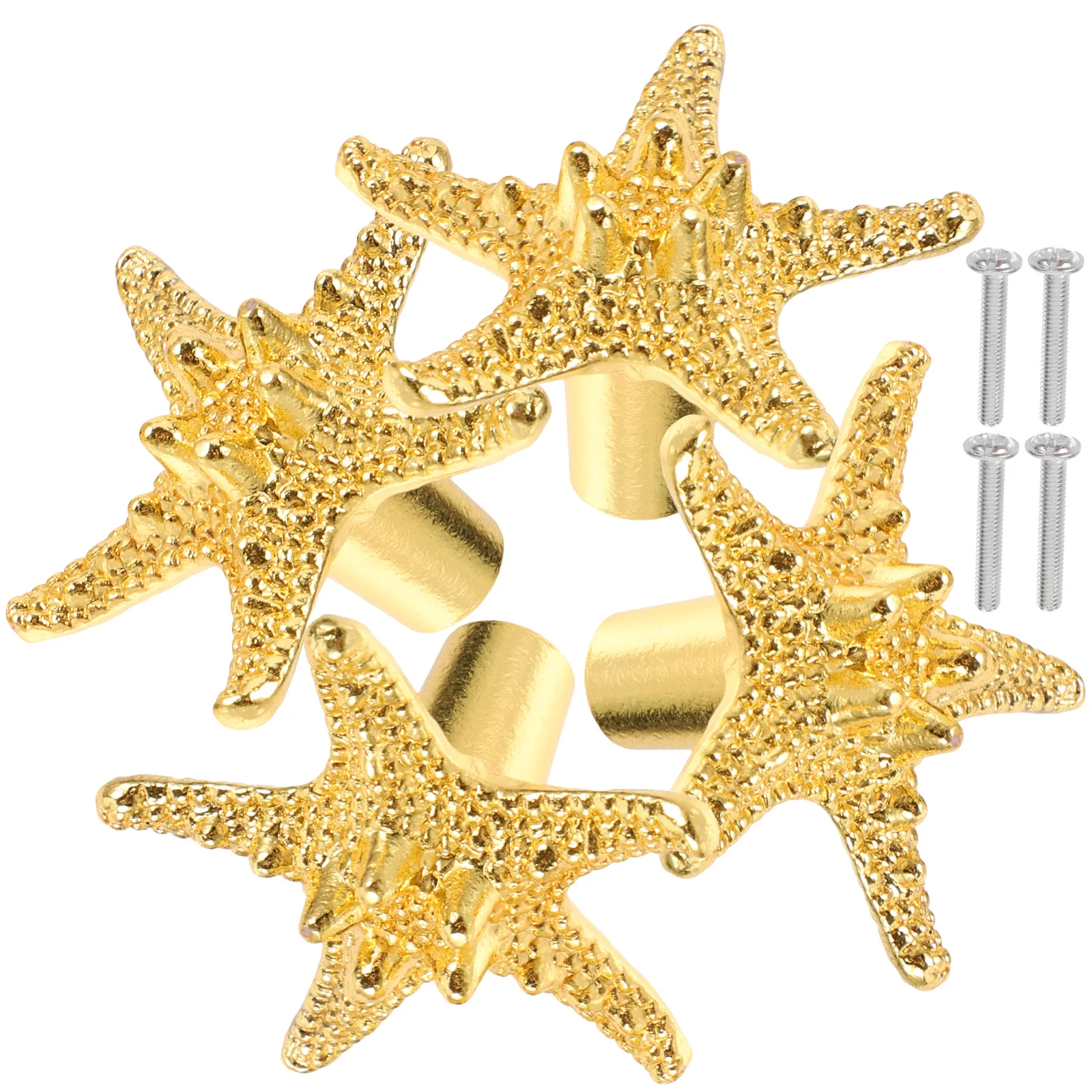 

4Pcs Retro Gold Drawer Handles Unique Cabinet Pulls Furniture Replacement Accessory