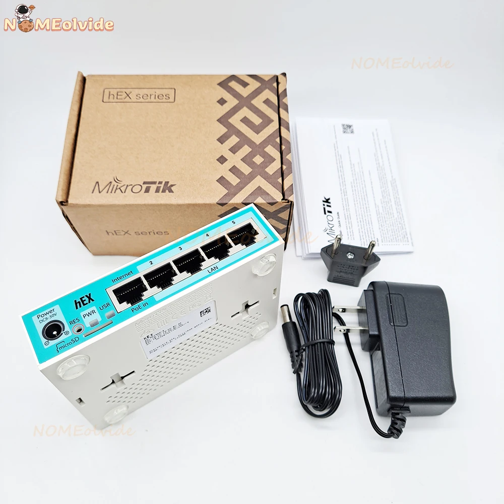 Original MikroTik Gigabit Ethernet Router hEX RB750Gr3 Router Supports 5 10/100/1000 Mbps 5 Ethernet Ports small easy to use