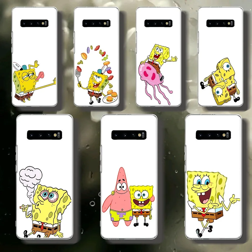

Funny S-SpongeBob S-SquarePants Phone Case For Samsung Galaxy A52A12A51S21 Edge S22ULTRA S23S20LITE Plus Ultra Transparent Cover