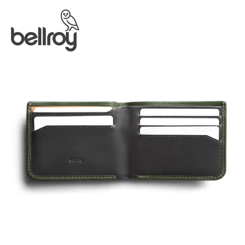 Bellroy Australia Hide & Seek Classic Genuine Leather Short Clip Minimalist Business Card Business Cowhide Men's Wallet