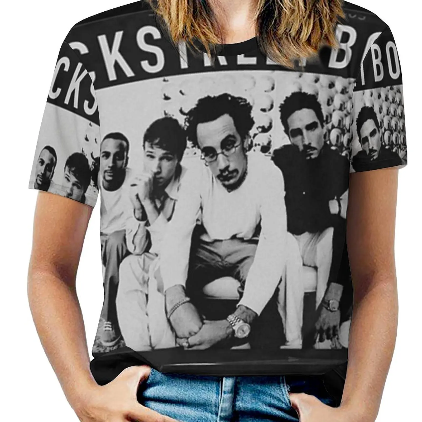 

Backstreet Boys-Film Photo Women T-Shirt Crewneck Casual Short Sleeve Tops Summer Tees Backstreet Boys Film