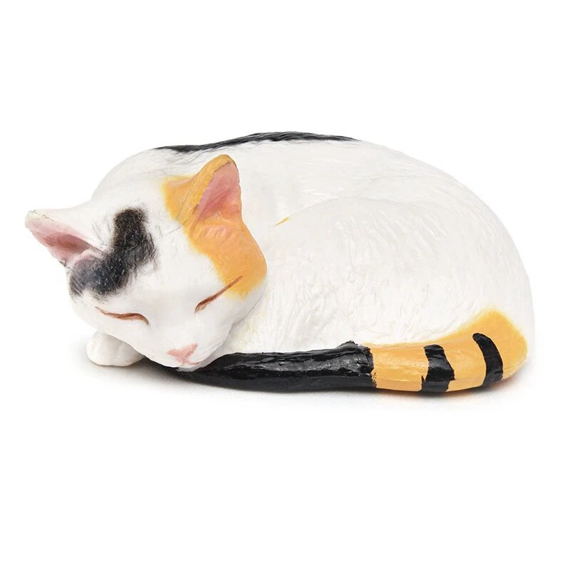 Realistic Sleeping Kitten Figurine - Calico cat Cow cat and Tuxedo Cat Model Desk Decor - Perfect Gift for Cat Lovers view 6