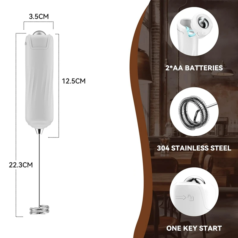 เครื่องเครื่องปั่นผสมเครื่องดื่มเครื่องตีทำฟองขนาดเล็กเครื่องตีฟองนมไฟฟ้ามือถือสำหรับกาแฟลาเต้มัทฉะทนทานใช้งานง่าย