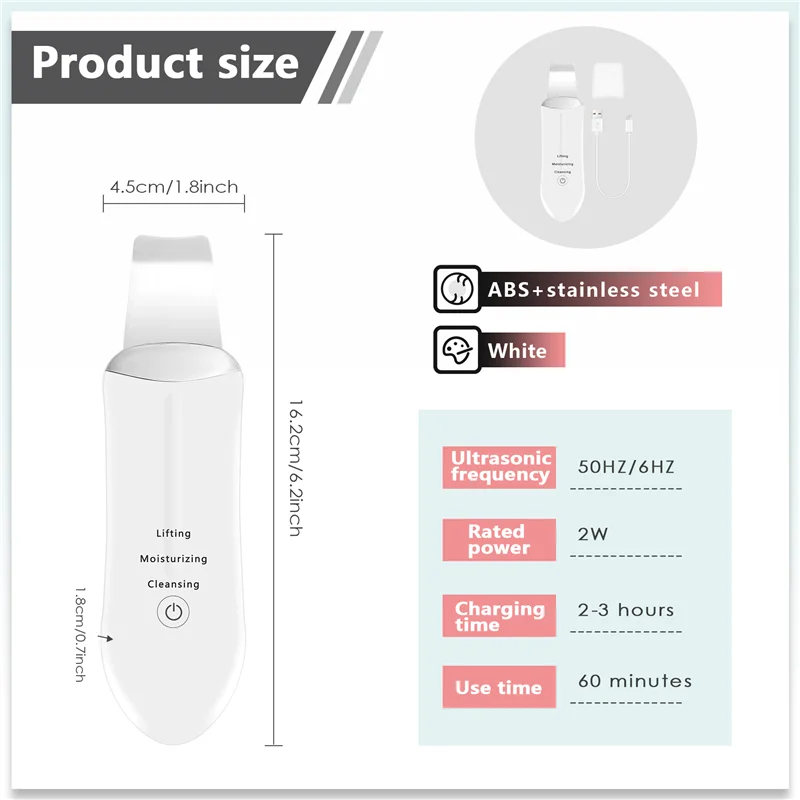 جهاز تجميل الوجه بالموجات فوق الصوتية لتنظيف الوجه العميق وتقشير مجرفة وتقشير جهاز العناية بالبشرة-CLIM