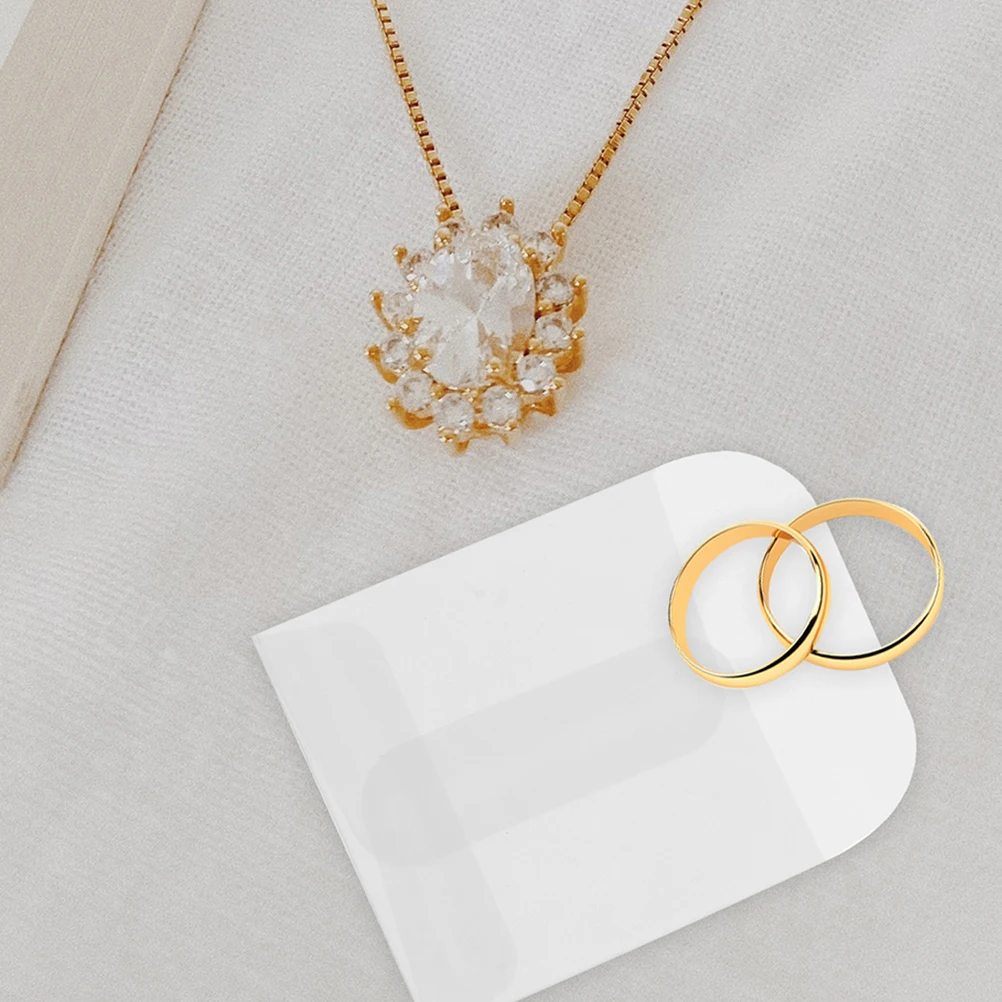 

50Pcs Paper Jewelry Storage Bags Clear Transparent Pouches for Accessories Photos Cards Buttons Compact Portable Design Ideal