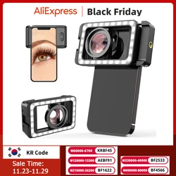 APEXEL New Upgraded HD 15x Super macro lens With LED Fill Light Universal Clamp Micro Lenses for iPhone Samsung all Smartphones