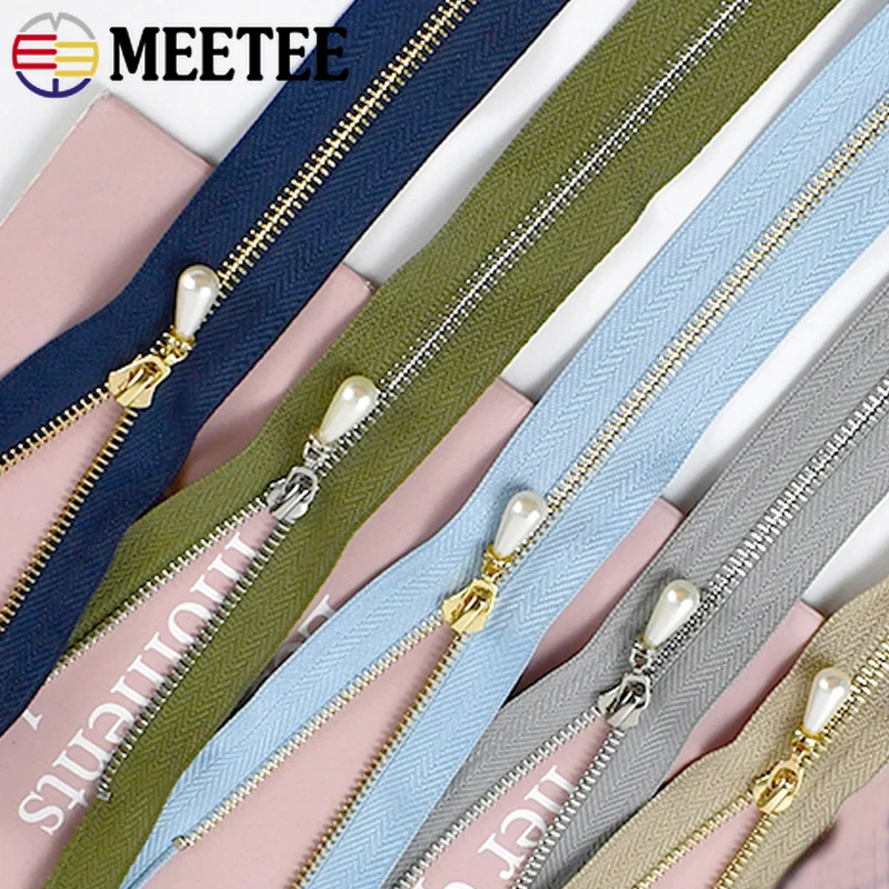 

3/5Pcs 15-70cm 3# Metal Zipper Open/Close-End Sewing Zippers Bag Down Jacket Decor Zips Auto Lock Zip Repair Kit DIY Accessories
