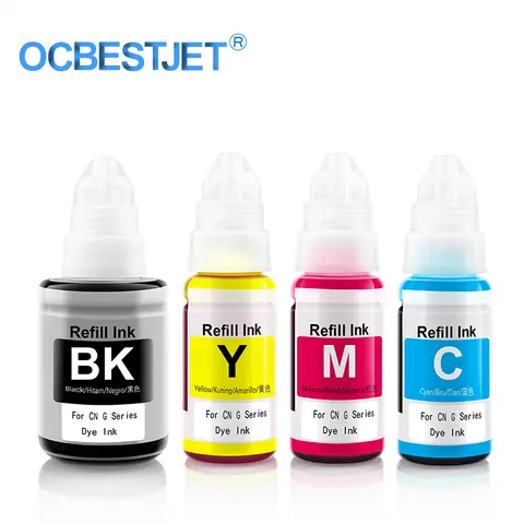 Refill Dye Ink for Canon GI490 GI790 GI890 Compatible with Pixma G Series Printers G1000 G1100 G1400 G2000 G2100 G2400 G3000