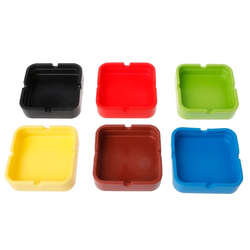 H55A Square Silicone Ashtray Shatterproof Cigar Storage Case Portable Easy Clean