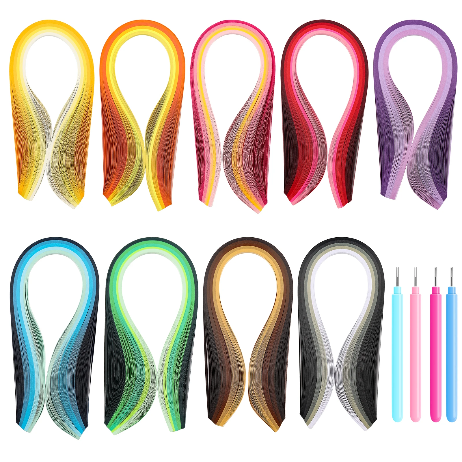 Ensemble de bandes de papier Quilling nickel é, papier cadeau fleur pour Origami, décoration faite à la main, bricolage, artisanat d'art, 5mm, 39cm, paquet de 100 bandes