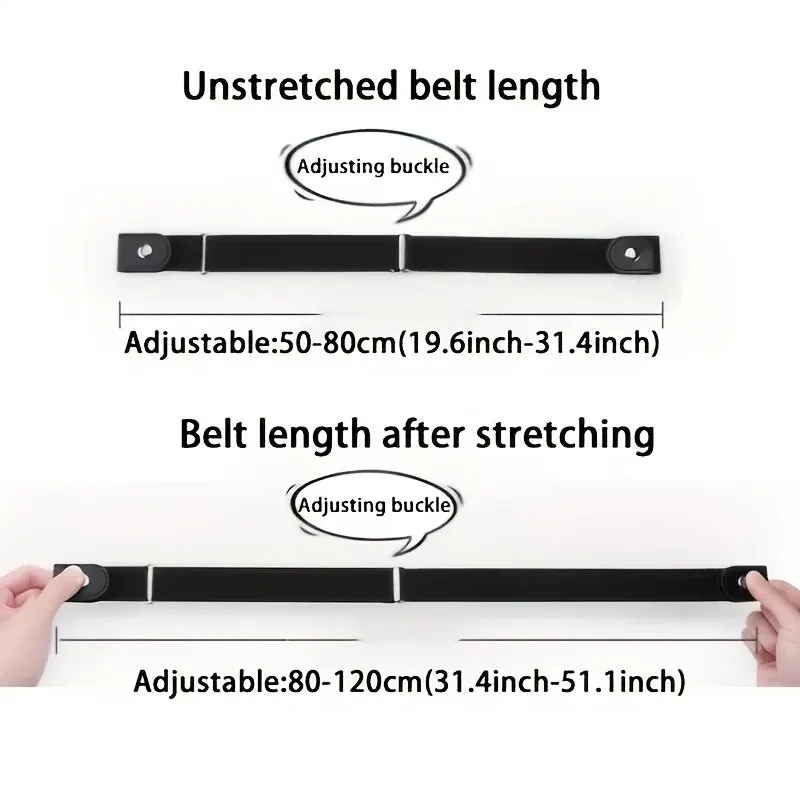 Adjustable Stretch Elastic Waist Band Invisible Belt Buckle-Free Belts for Women Men Jeans Pants Dress No Buckle Easy To Wear