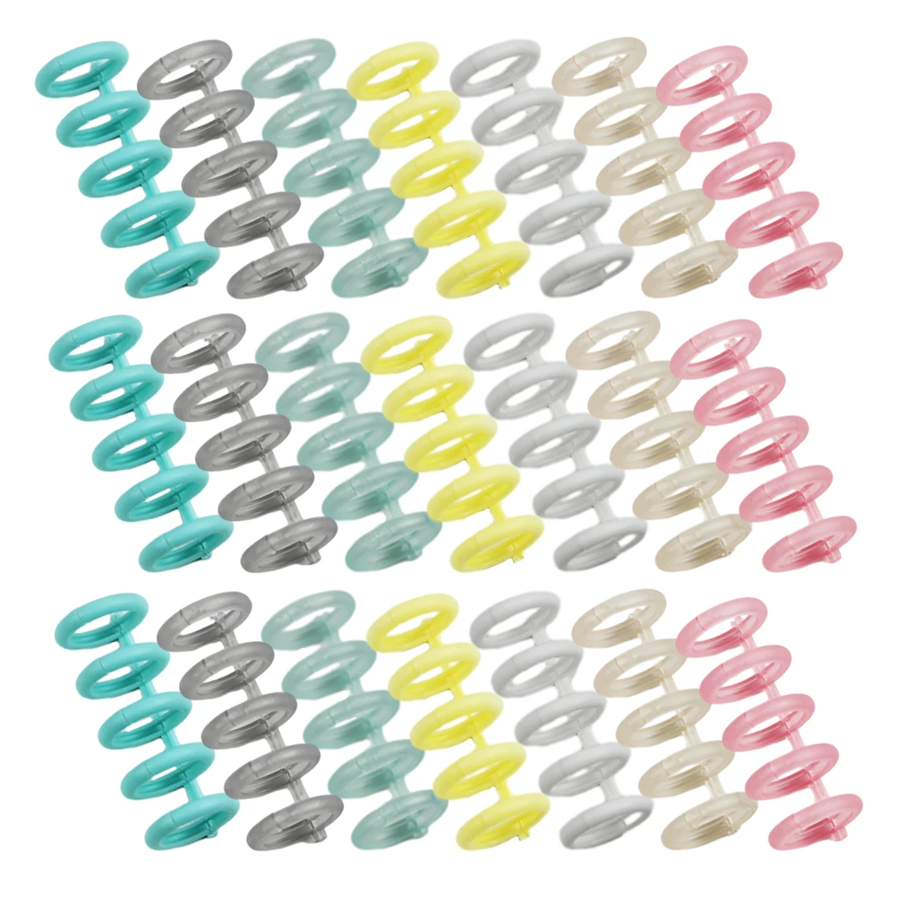 

30pcs Mini Binder Rings Plastic Bookbinding 5 Hole Loose Leaf Rings for Notebook DIY Spiral Coils Replacement