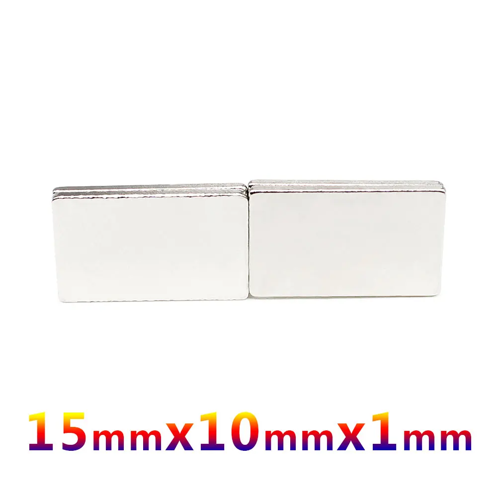 5/10/20/50/100/200/300PCS 15X10X1mm Thin Block Powerful Strong Magnetic Magnets N35 Permanent Neodymium Magnets 15x10x1 15*10*1