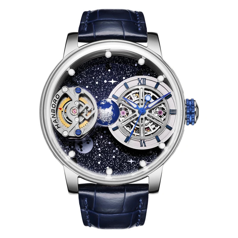 HANBORO Men's Hollow out Fully Automatic Mechanical Watch