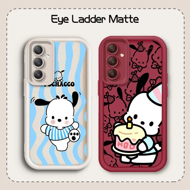 

Sanrio Cute Art Pochacco Phone Case For Samsung A73 A72 A56 A55 A54 A53 A35 A32 A25 A24 A23 A21s A14 A05 5G Eye Ladder