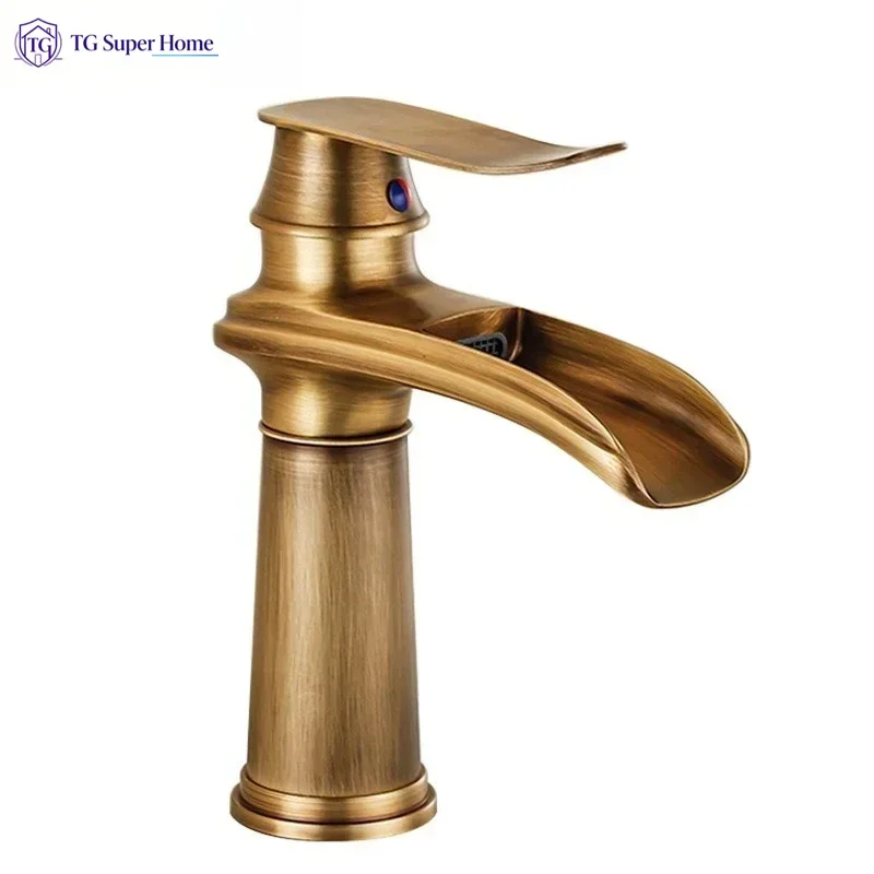 Vintage European Antique Copper Basin Faucet Custom Processing Wholesale Hot Cold Water Tap Retro Luxury Bathroom Vanity Sink
