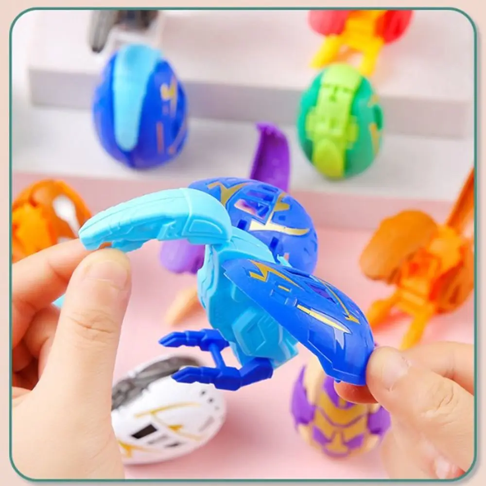 Oeufs transformés de dinosaure en plastique, 5 pièces, couleur aléatoire, Simulation multi-styles, déformation d'œuf de dinosaure