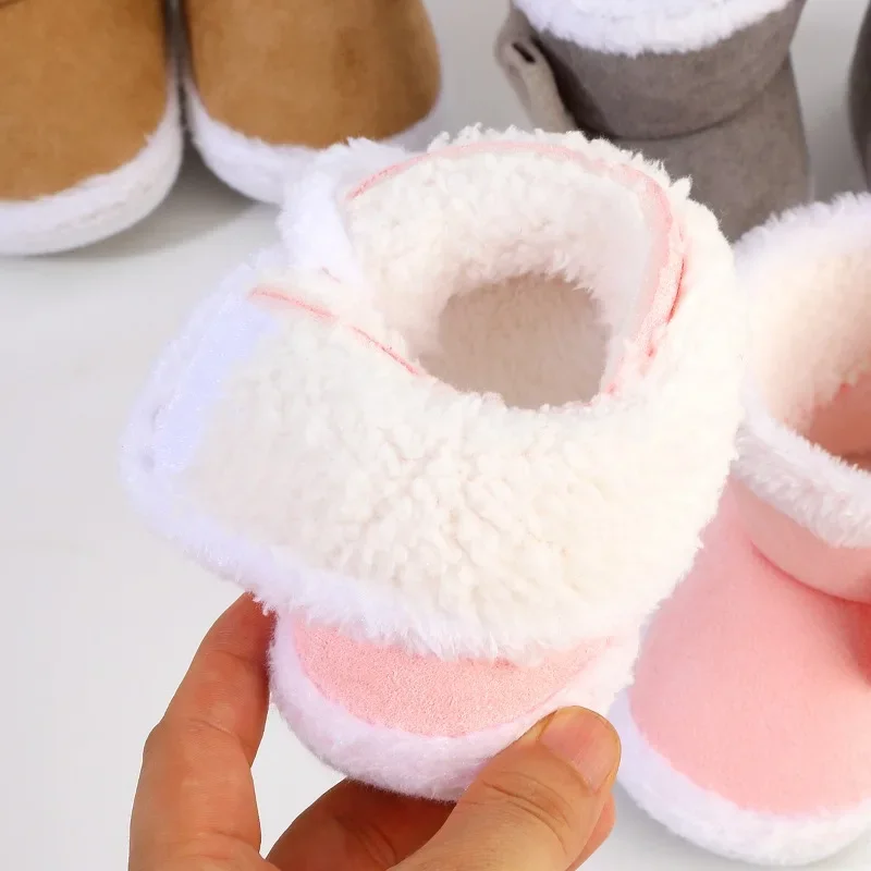 Newborn Baby Boots Shoes Cute Cartoon Boy Girl Toddler Winter Plush Snow Booties Warm Infant Crib Shoes Infant First Walkers