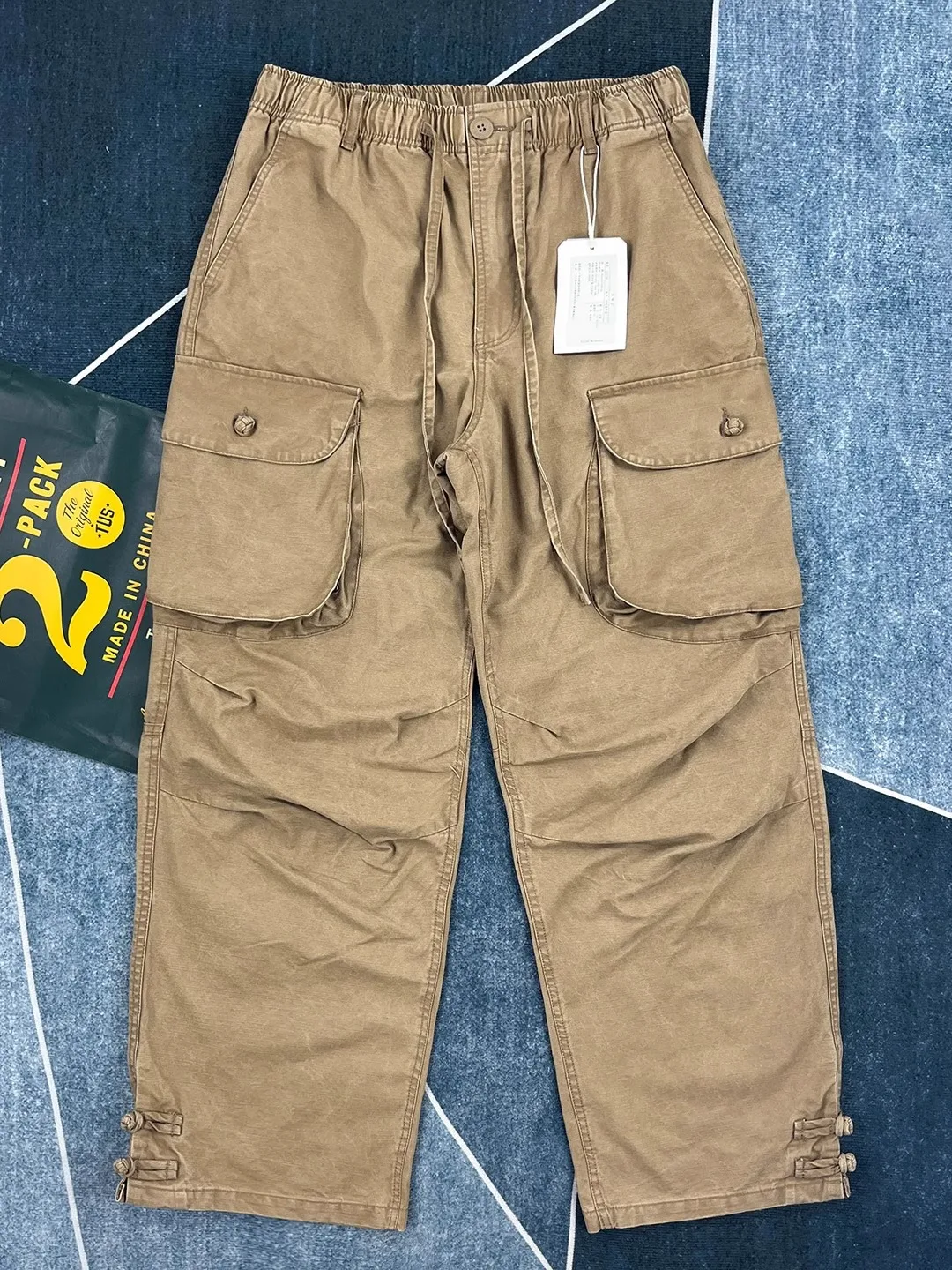 

High-End Pure Cotton Work Trousers Men's Thi Straight Loose Fit Pants Autumn Vintage Sle Multi-ket Trendy Casual Pants