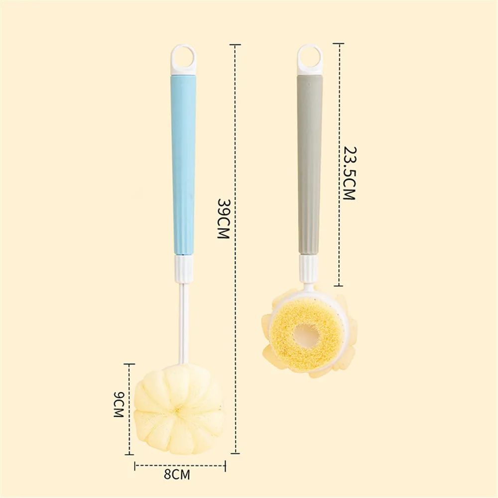 1Pc multifunctional long handle suspension soft mesh back body shower scrub brush sponge bathroom shower refreshproduct launched