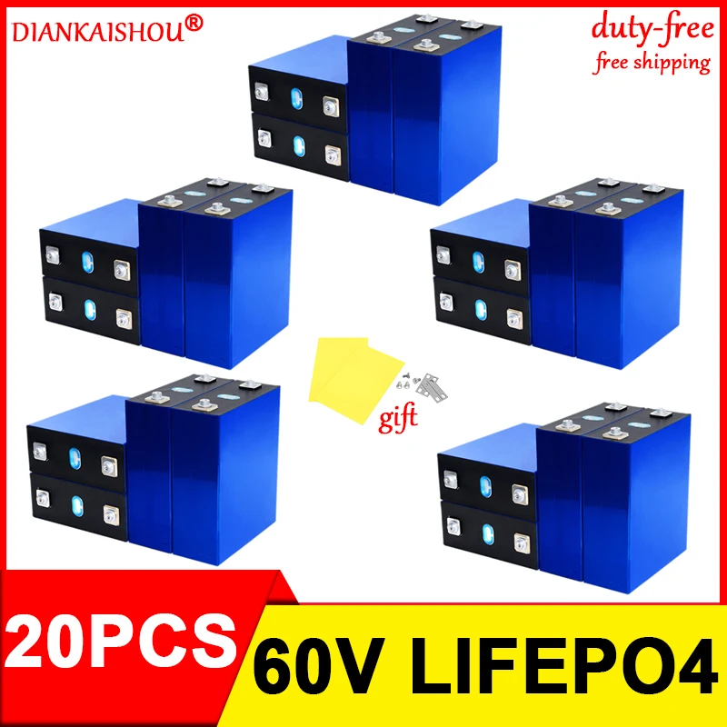 20pcs New Lifepo4 Battery 3.2V 320AH Grade A DIY 12V 24V 48V Lithium iron phosphate Cell golf cart batterie For RV No Tax