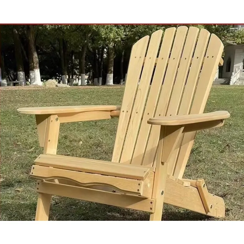 Foldable Solid Wood Frog Chair, Waist Support Recliner for Balcony Courtyard Beach Homestay Garden Leisure Relaxing Seat