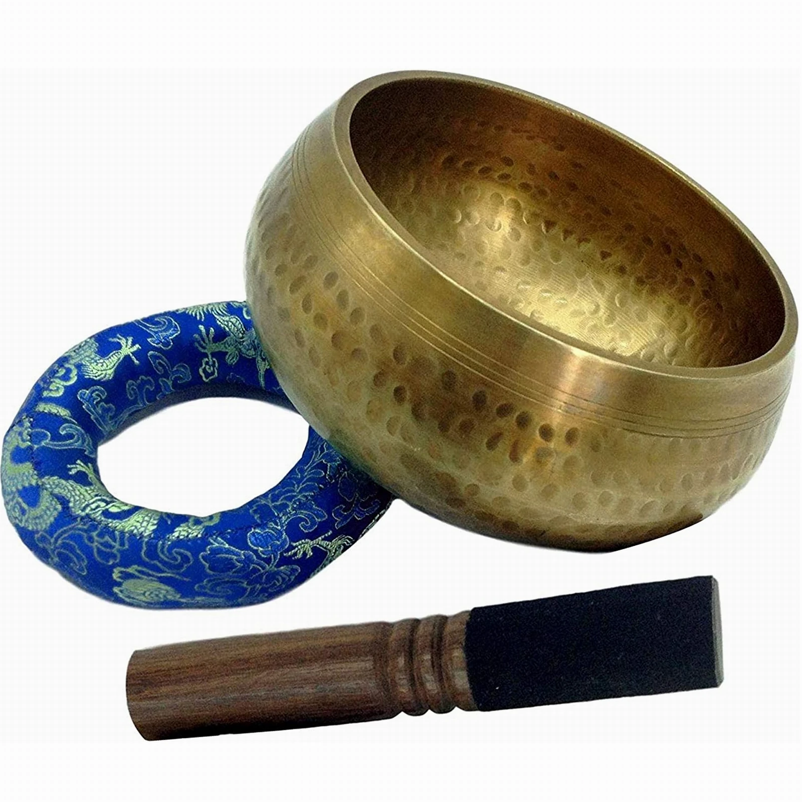 

5.9 inch Tibetan Hammered Meditation Singing Bowl For Healing Prayer Yoga With Mallet Cushion and gunny bag