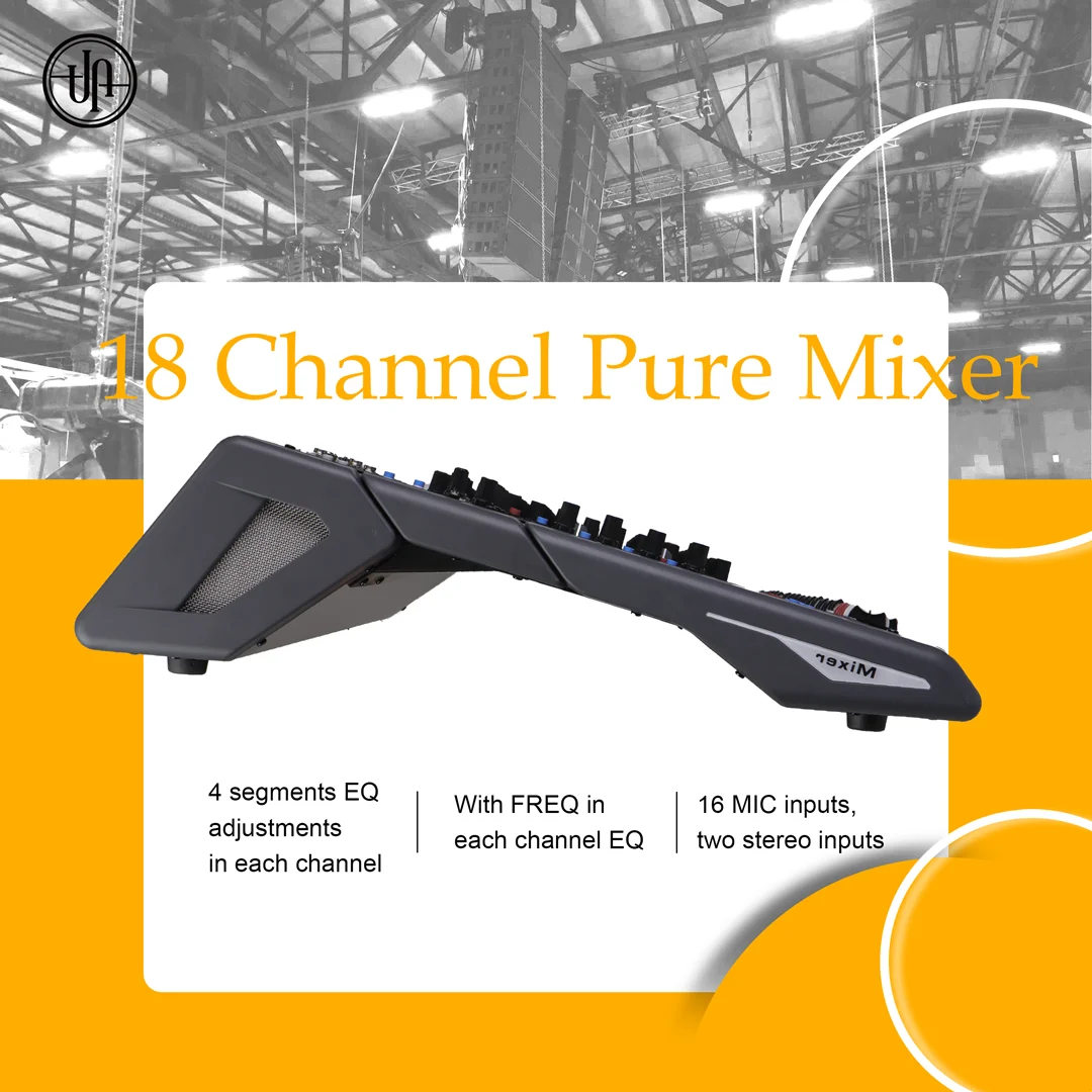 CF-18 معدات الصوت المهنية Dj تحكم وحدة التحكم خلاط المزدوج 99 تأثيرات DSP أربعة مخرجات AUX 16 مدخل MIC