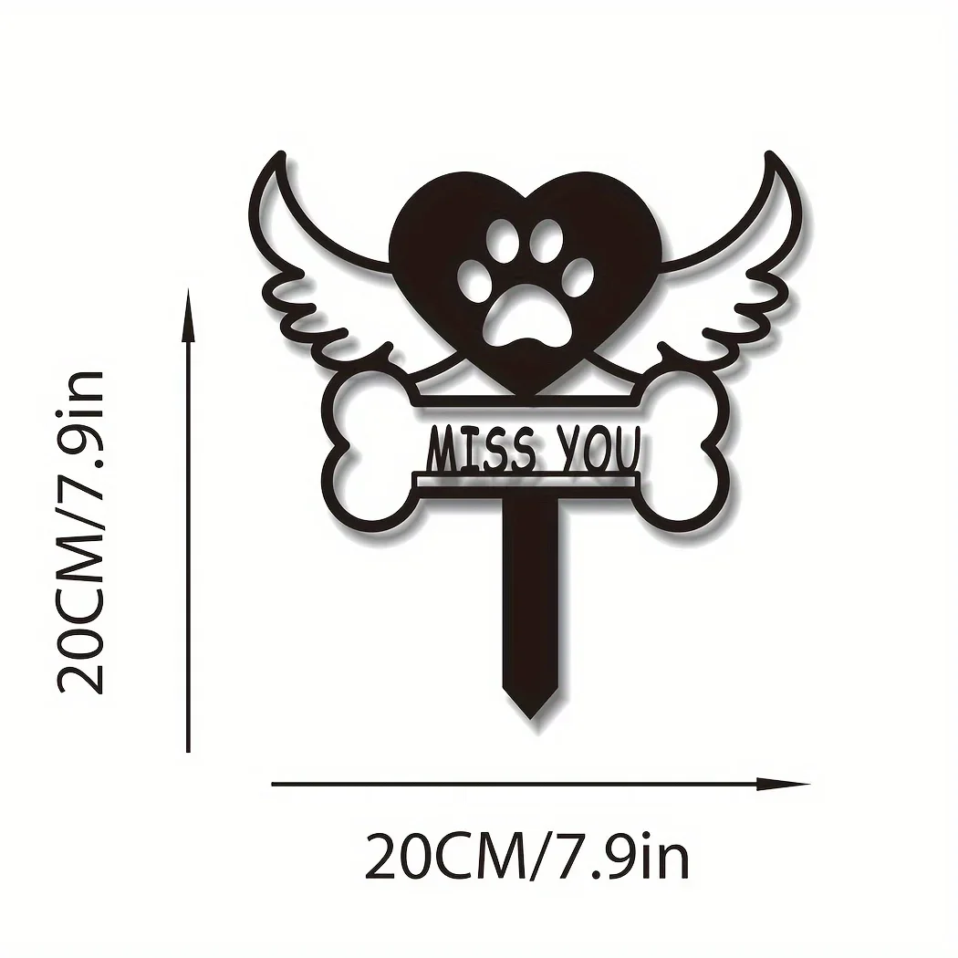 Cifbuy Pet Marker Sign with Stake, Pet Memorial Sign Stake, Pet Marker Garden Decoration, Gift for Lost Pets, Dog Grave Marker for Cat Lovers