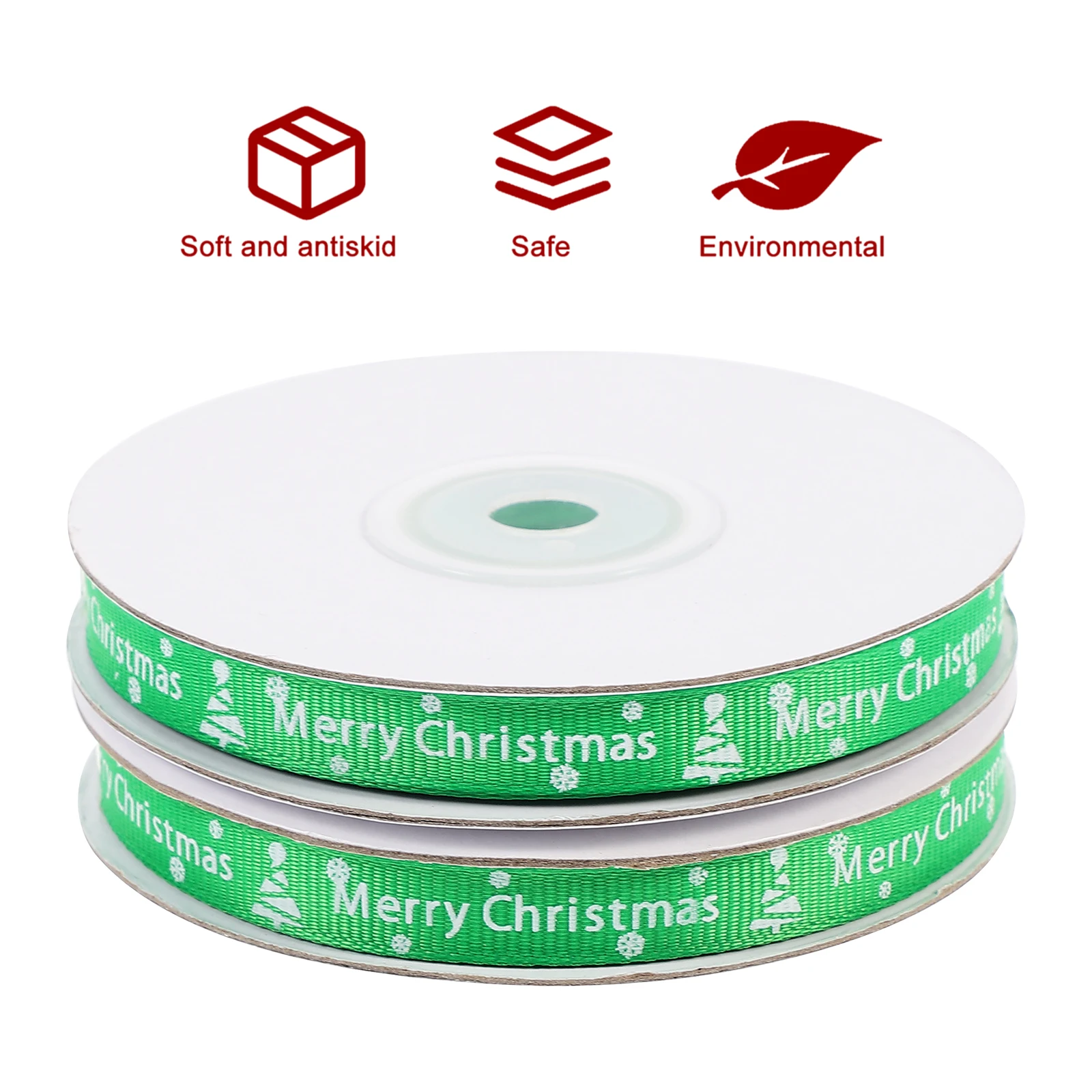 

2 Rolls Christmas Ribbon Gift Box Curling for Wrapping Holiday Decorations Cute Packaging Tape Green