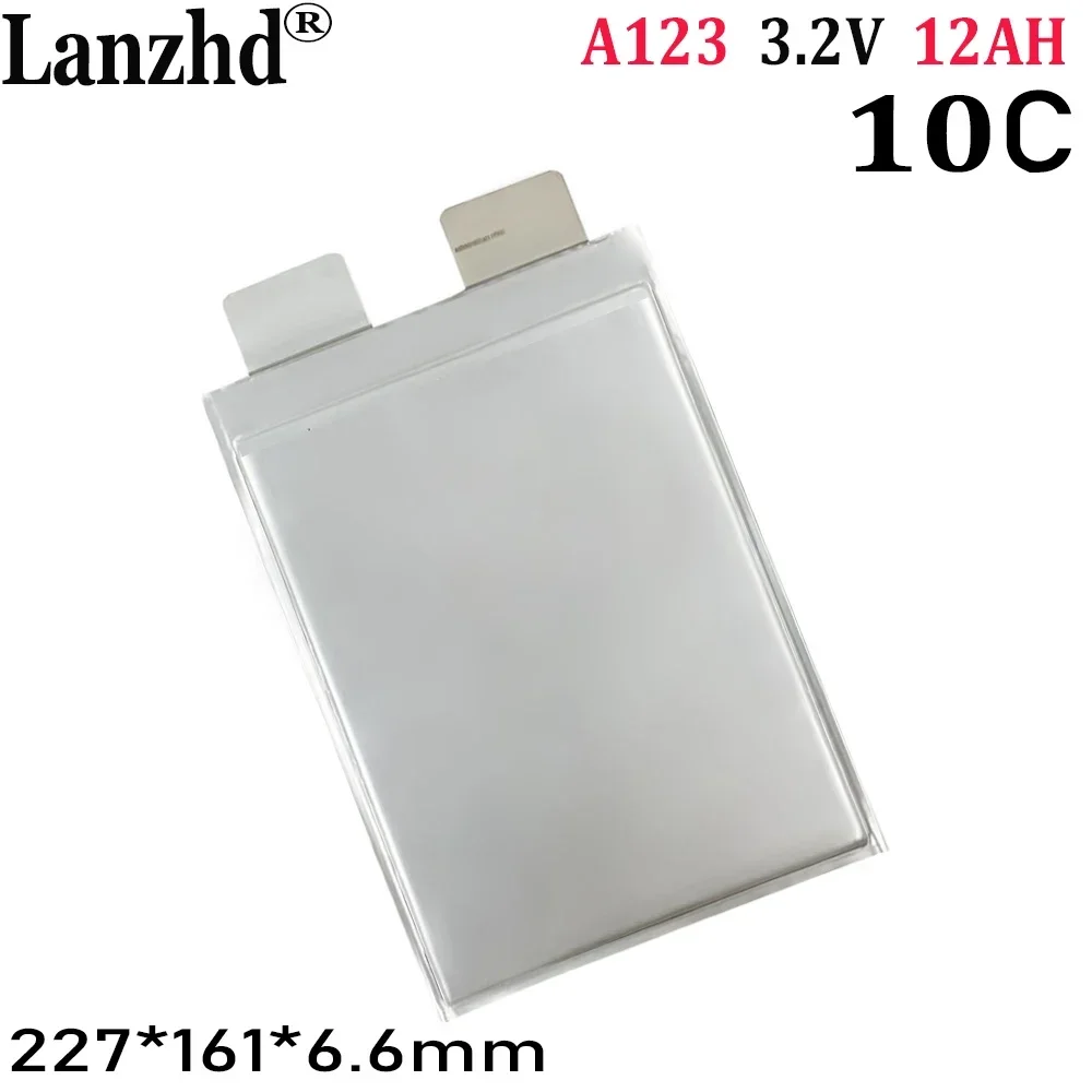 Bateria de iões de lítio, Célula prismática, Taxa de descarga 20C, A123, 12000mAh, Células de bateria LiFePO4, 3.2V, A123, A123, A123, 12Ah, 1-12pcs