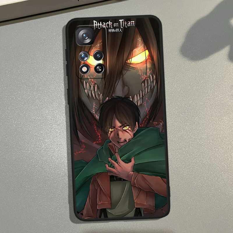 Ackerman Attack On Titan per Xiaomi Redmi 12 9C 9 redmi Note 13 12 11S 11 10 Pro Plus custodia morbida antiurto nera per telefono