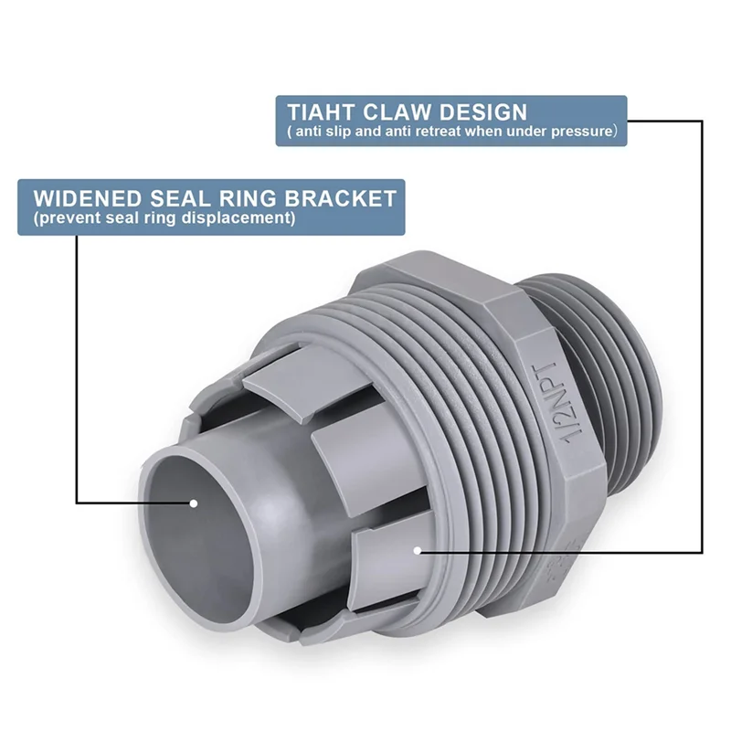 Liquid Tight Connector 1/2 in Non-Metallic Electrical Conduit Fittings PVC Conduit Fitting Straight