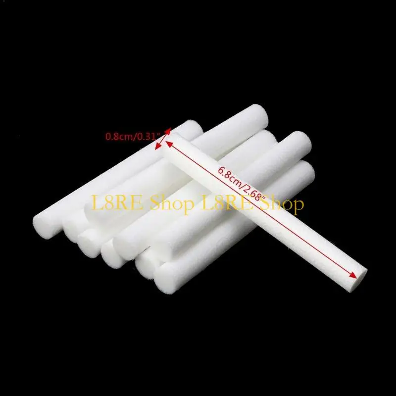 L8RE 10 Pieces 8mmx68mm Humidifiers Filters Cotton Swab Refill Sticks Replacement Humidifier Aroma Diffuser Accessories